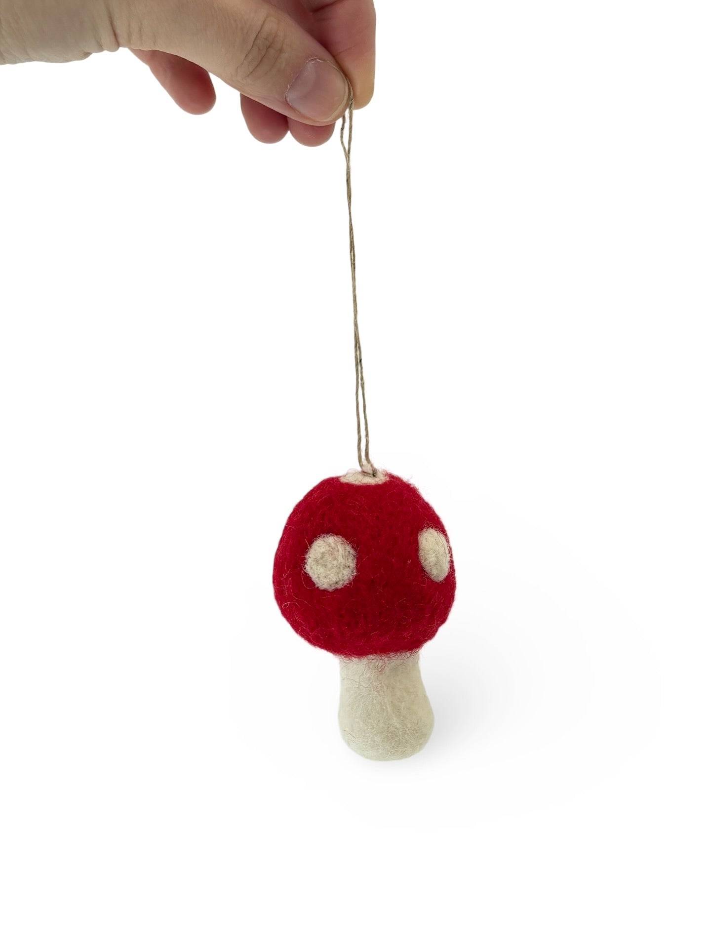 Felted Christmas Mushroom Ornament - Red