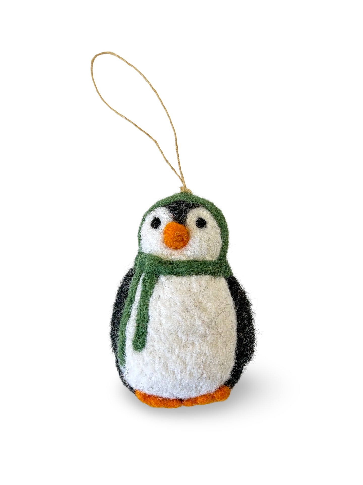 Felted Wool Penguin - Forest Green