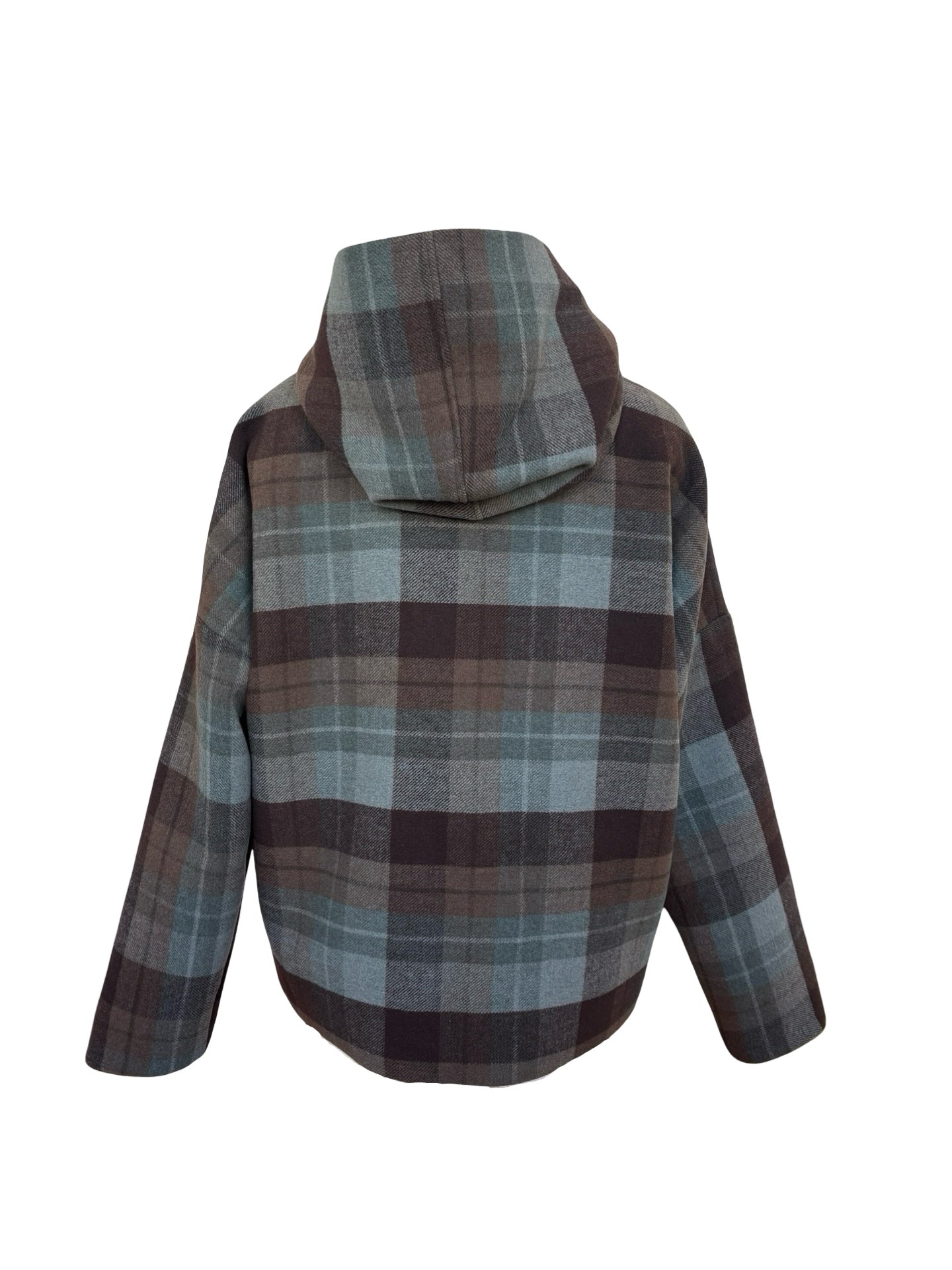 "Ava" Wool Blend Jacket - Brown Check