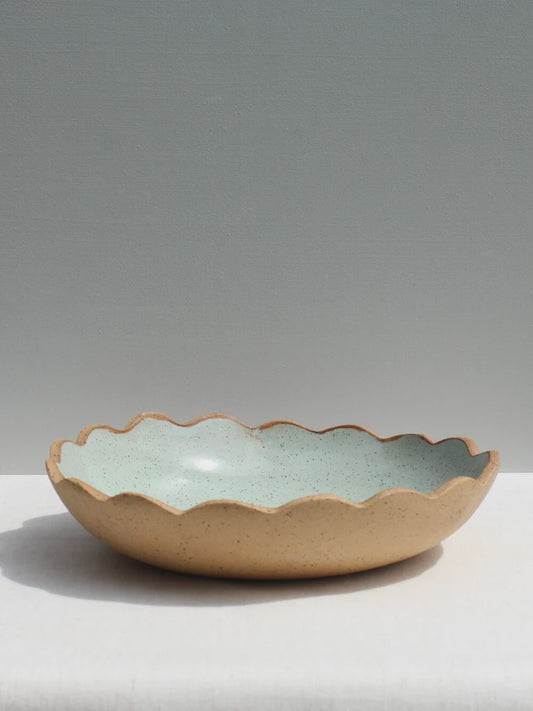 Scalloped Edge statement bowl in sage green by Formantics