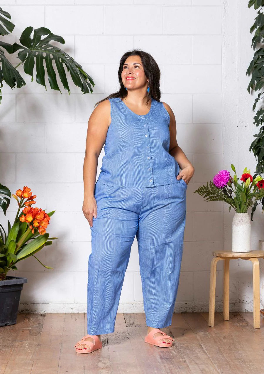 Balloon Pant - Thin Pin Blue