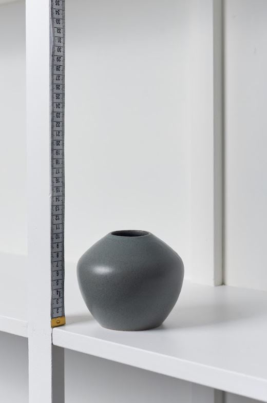 Handmade Ceramic Vase - Grey, 9cm x 12cm (#8)