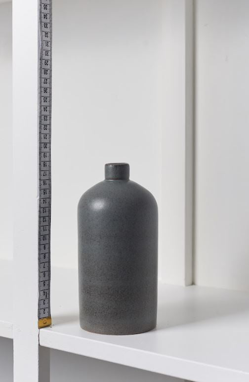 Handmade Ceramic Vase - Grey, 18cm x 9cm (#50)