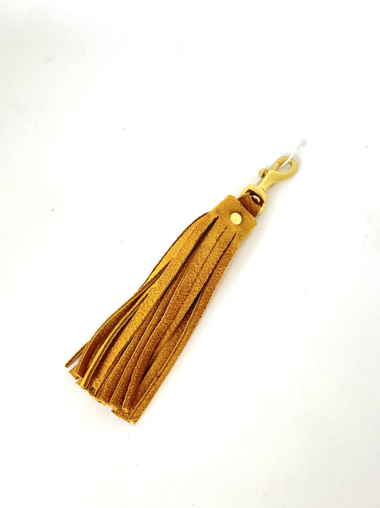 Suede Tassel Clip - Mustard Suede