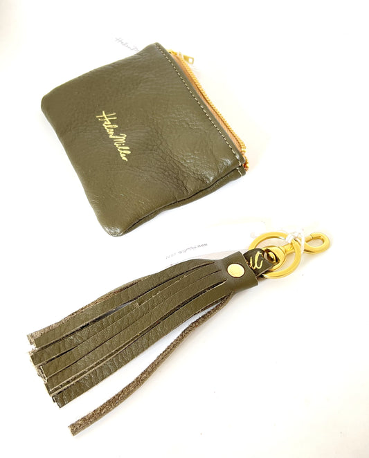 Tassel Keyring & Clip - Army Green