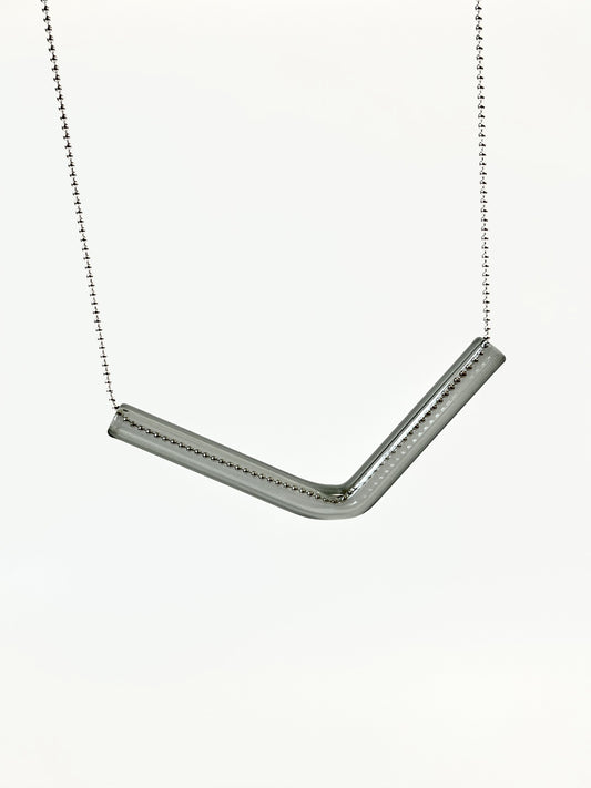 Glass Angle Necklace - Clear Smoky Black