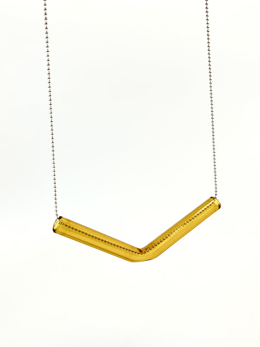 Glass Angle Necklace - Amber