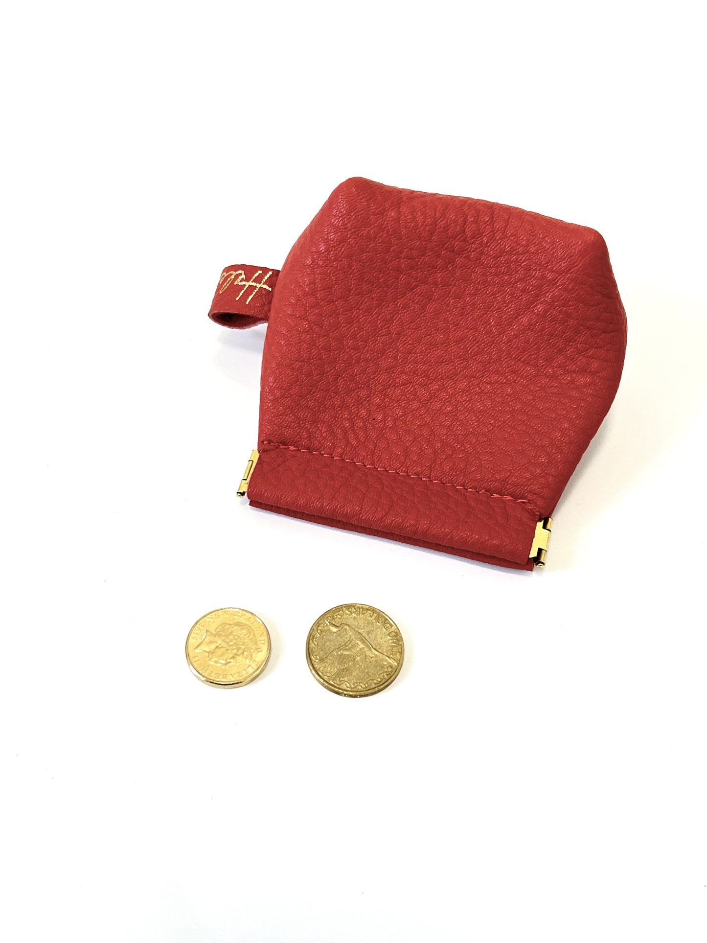 Magnetic Snap Pouch - Mega - Coral Leather