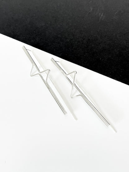 Long-Stem Triangle Threader Earrings