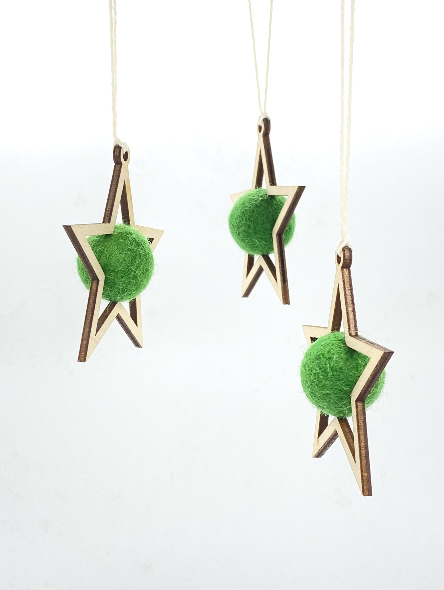 Wooden Star decoration- Green