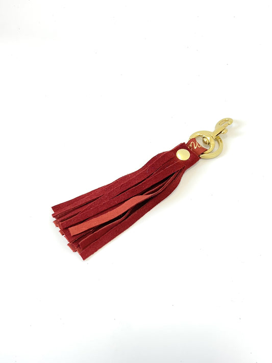 Tassel Keyring & Clip - Jam Suede