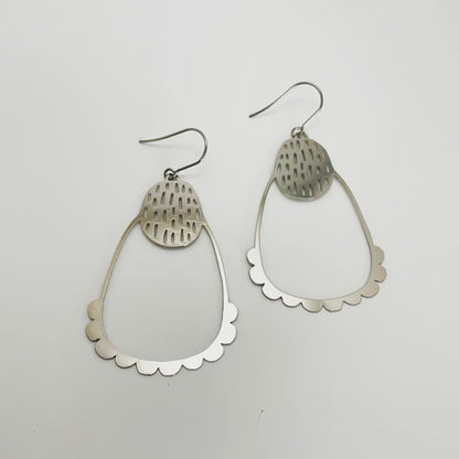 Boho #9 dot dash dangles in silver