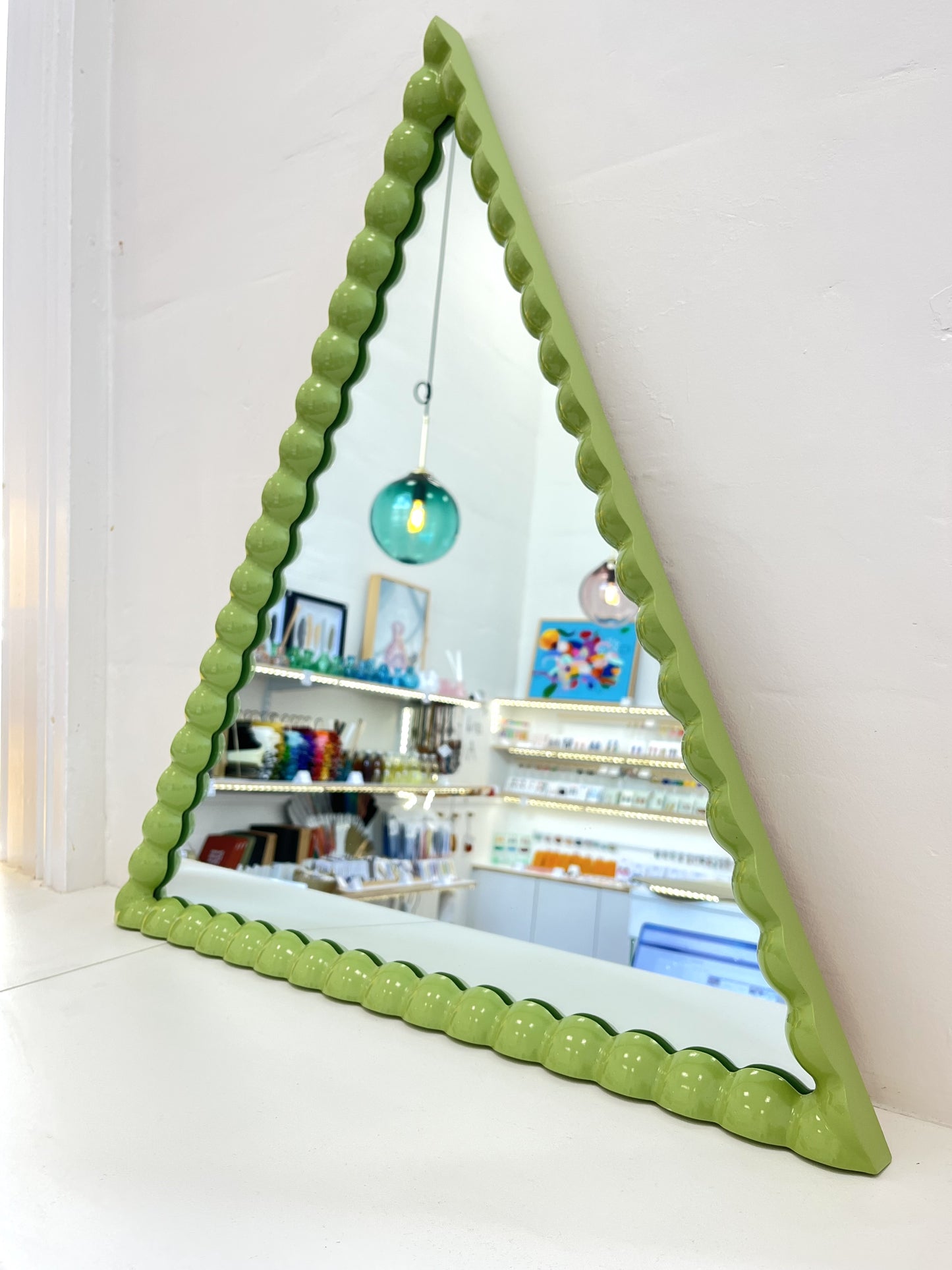 Triangle Spindle Mirror - Chelsea Cucumber (Green)