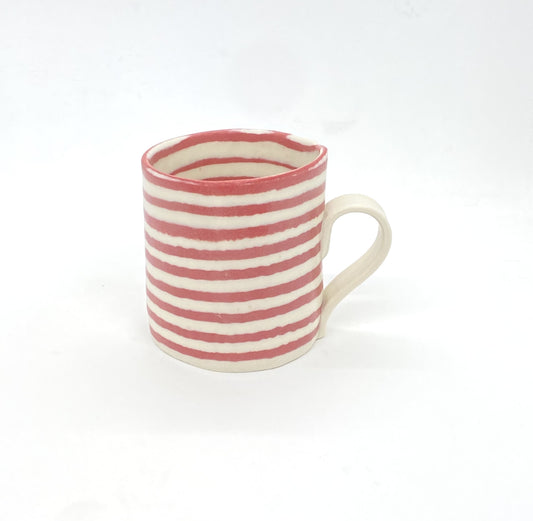 Ceramic Nerikomi Mug - Large - Red Stripes