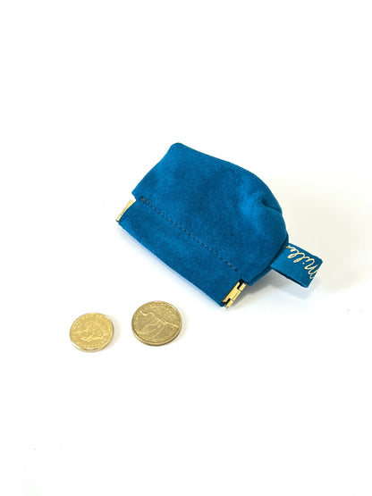 Magnetic Snap Pouch - Mini - Turquoise Suede