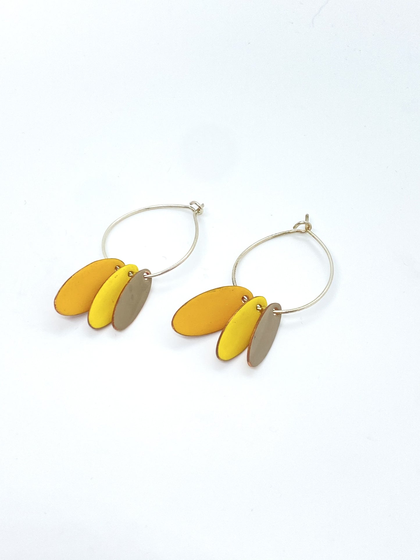 Hoops & Drops Earrings - Mustard, Yellow, Sand