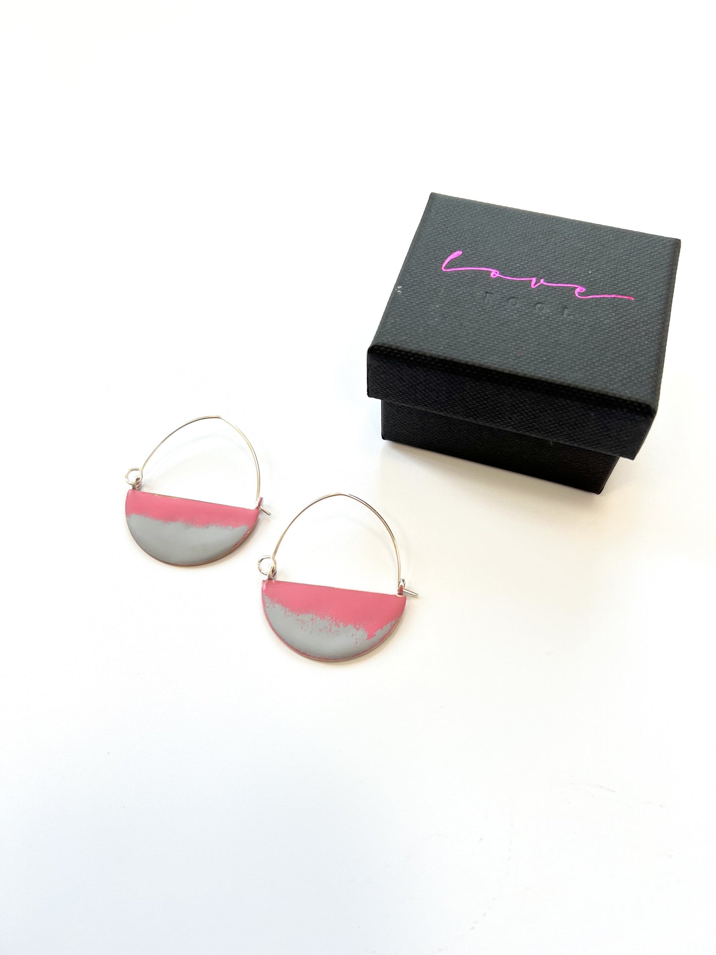 Landscape Earrings - Neon / Light Grey