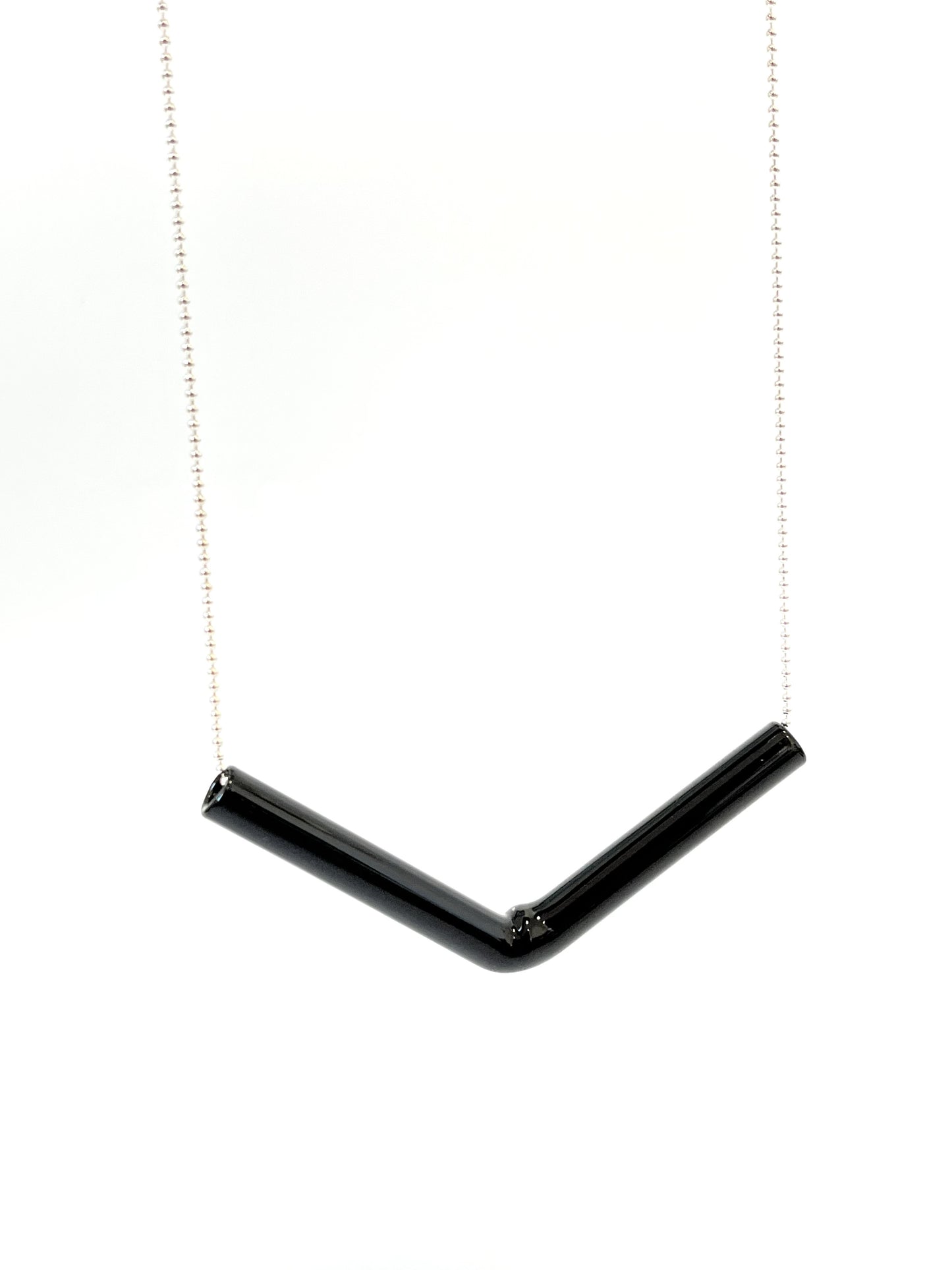 Glass Angle Necklace - Solid Black