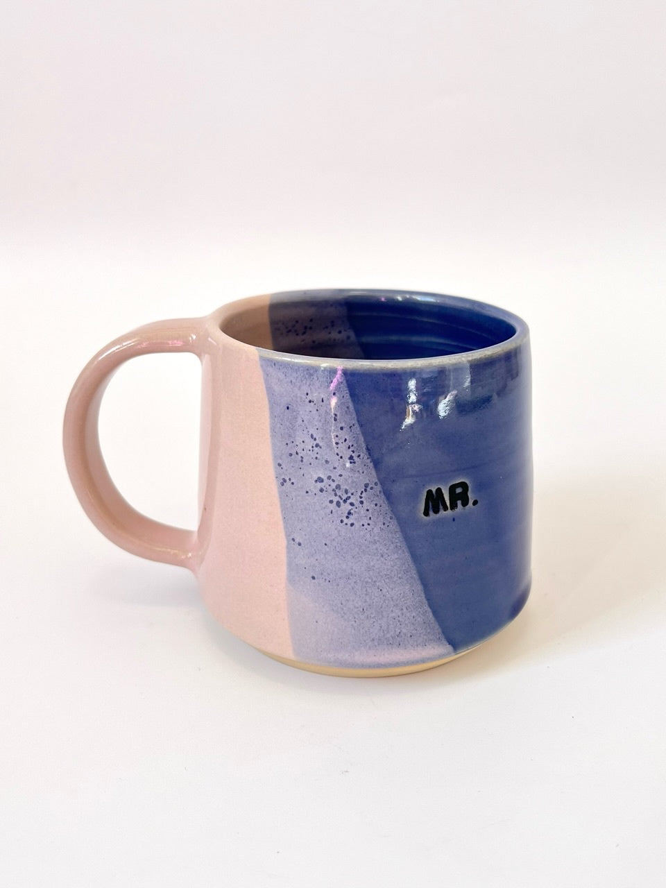 Ceramic "Mr." Mug - Royal Blue / Blush
