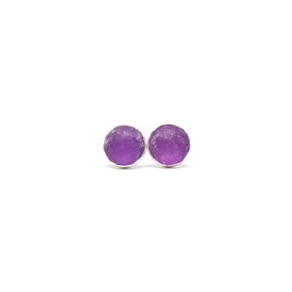 Cheerful Studs. Sterling Silver. Mystic Purple