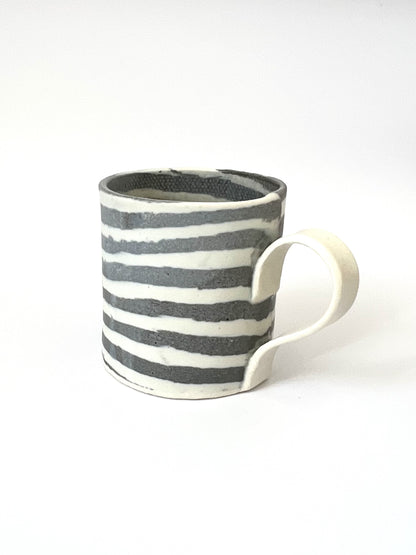 Ceramic Nerikomi Mug - Large - Grey Stripe