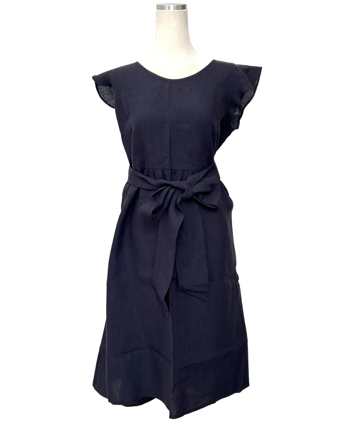 "Mollie" Dress - Navy Linen