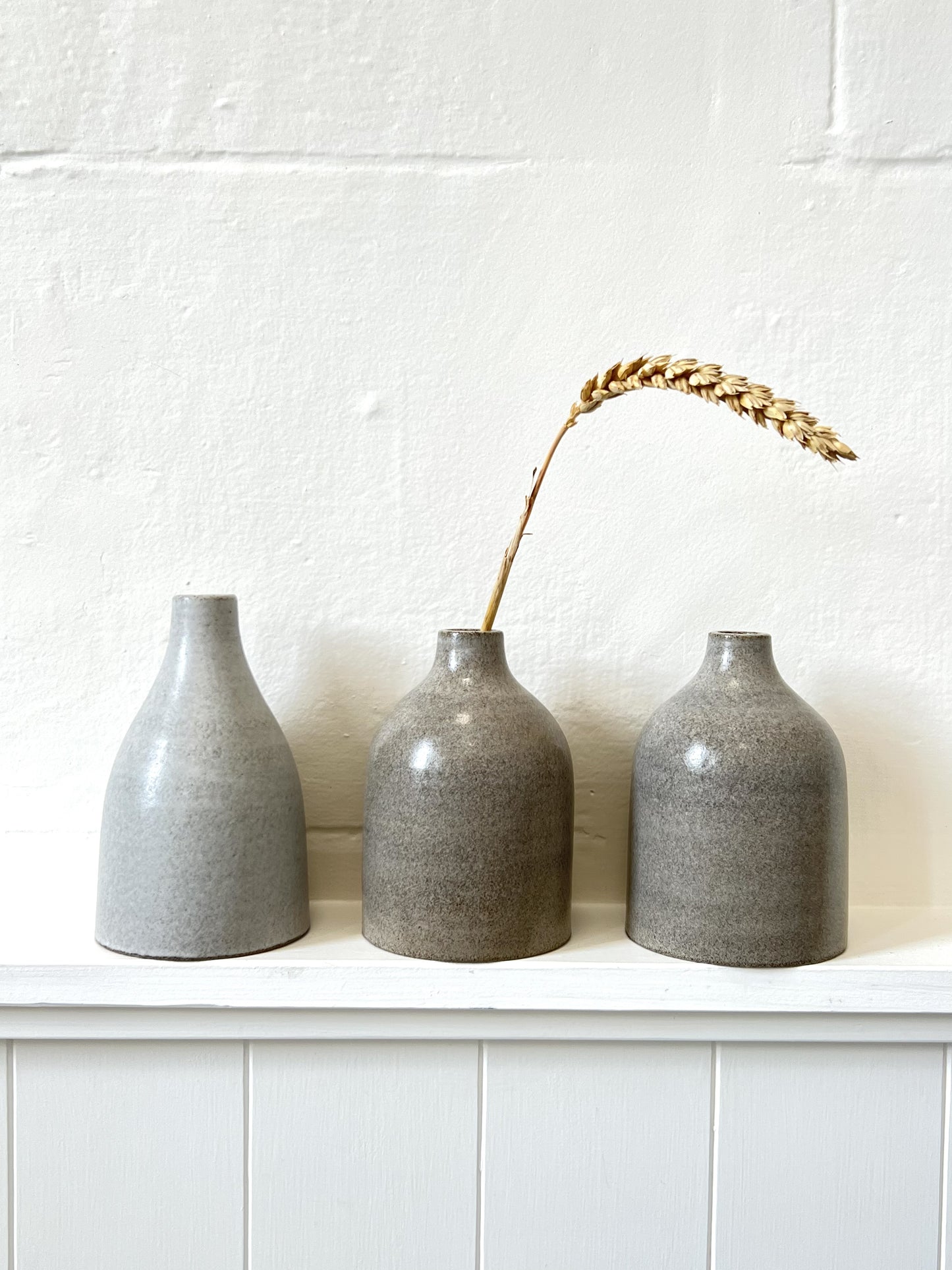 Handmade Ceramic Vase - 12cm - Grey