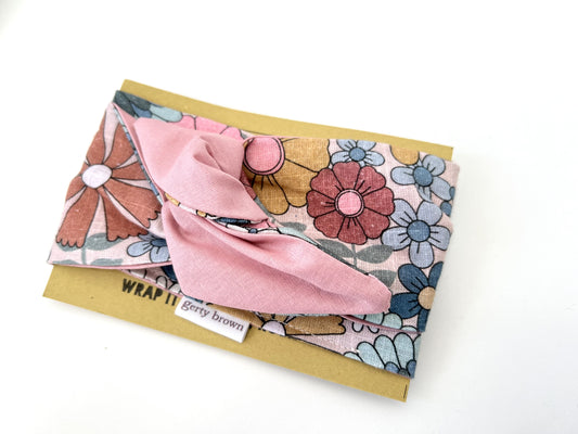 Girlband - Large Retro Floral / Pink