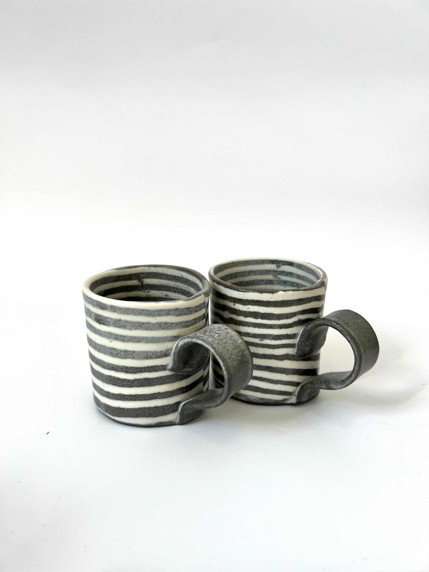 Ceramic Nerikomi Mug - Small - Grey Stripes