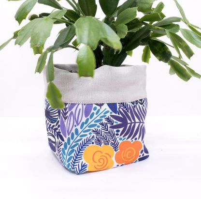 Canvas Planter - Blue Tropic