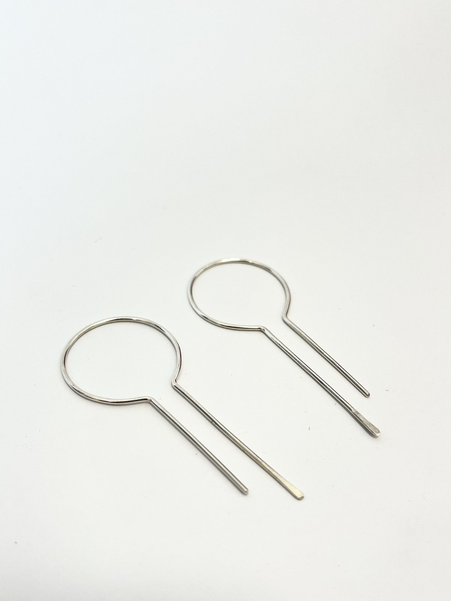 Silver One-Piece Threader Earrings