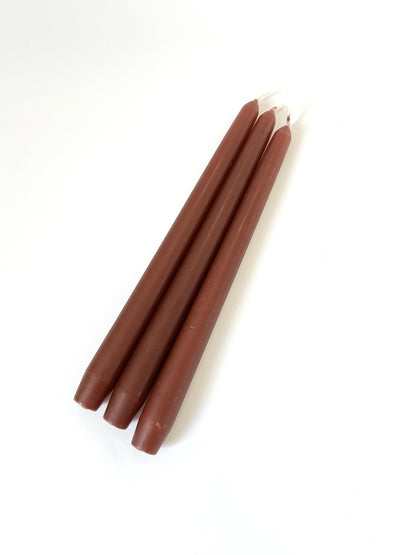 Chocolate Brown Venetian Tapered Candle - 250mm