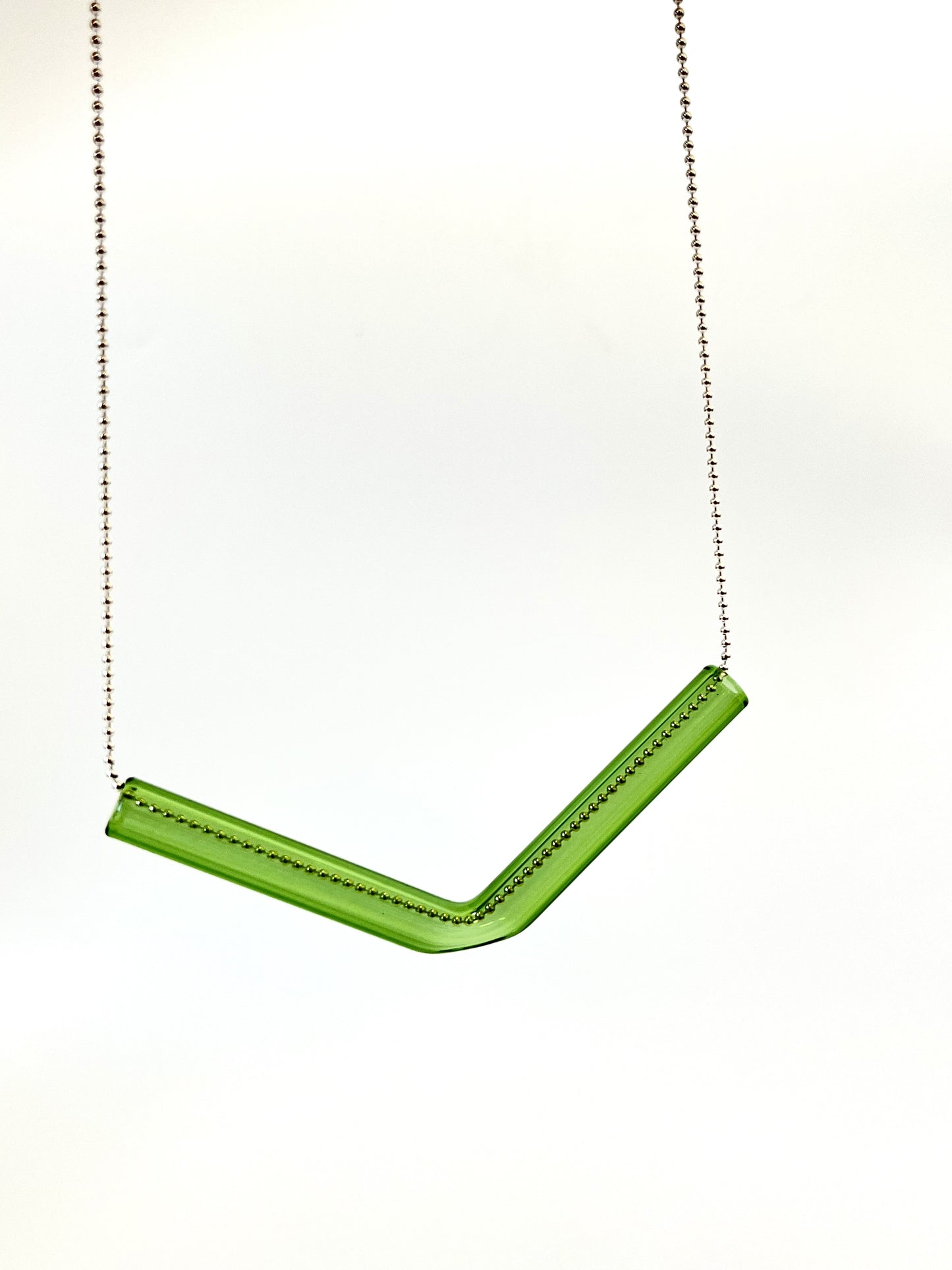 Glass Angle Necklace - Green