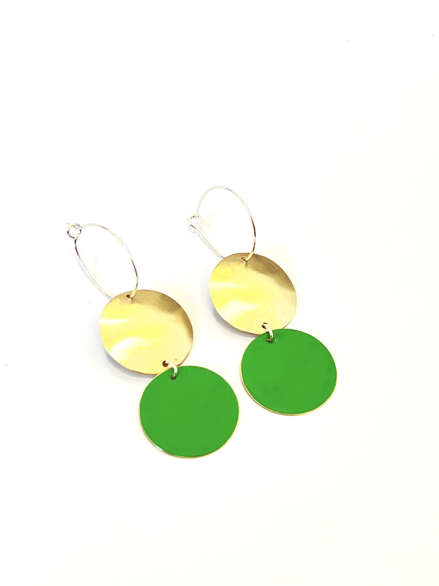 Domed Dot Earrings - Spring Green