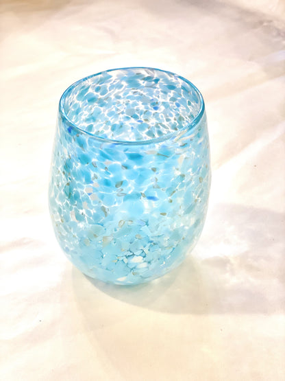 Handblown Glass Tumbler - Turquoise Blue