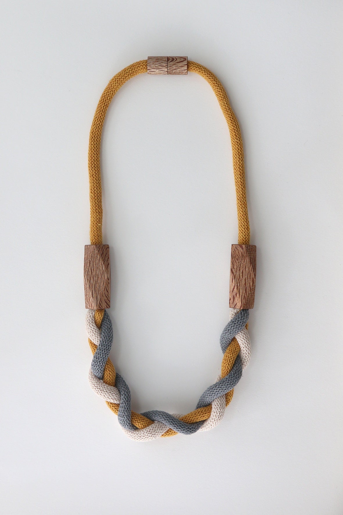 Twisted Rope Necklace - Mustard