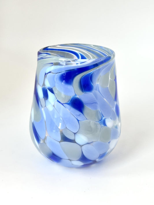 Handblown Glass Tumbler - 'Blue Grey' edition