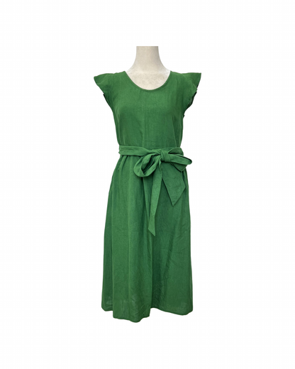 "Mollie" Dress - Evergreen Linen