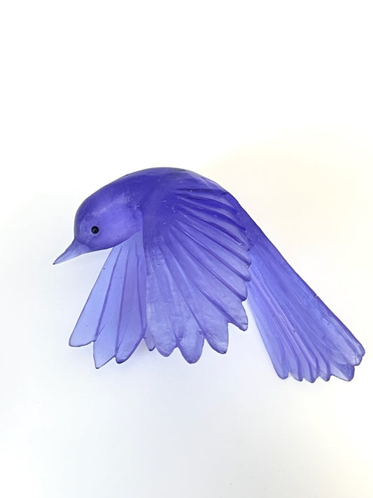 Fantail / Pīwakawaka #2 (Wings Down) - Hyacinth