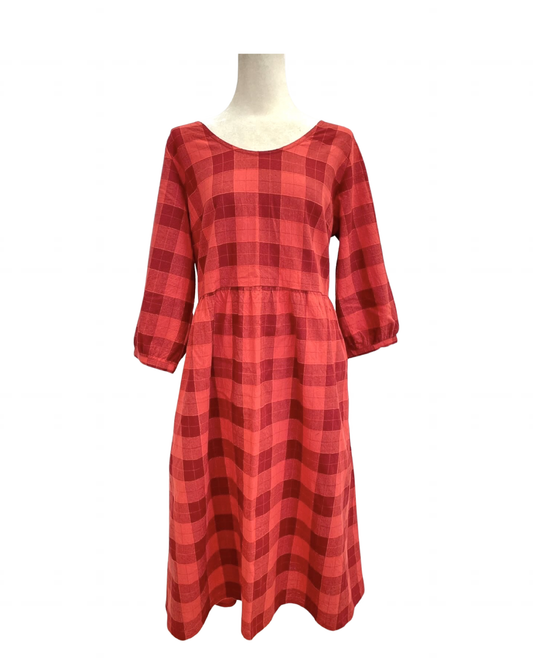 Long Sleeve Mollie Dress - Raspberry Check