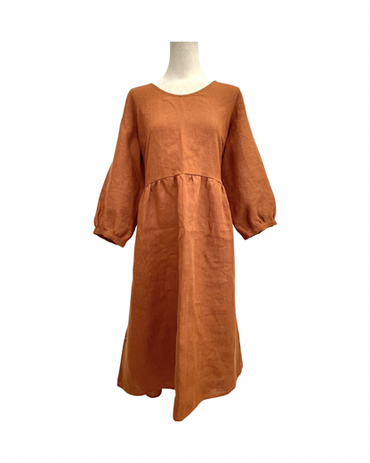 Long Sleeve Mollie Dress - Rust