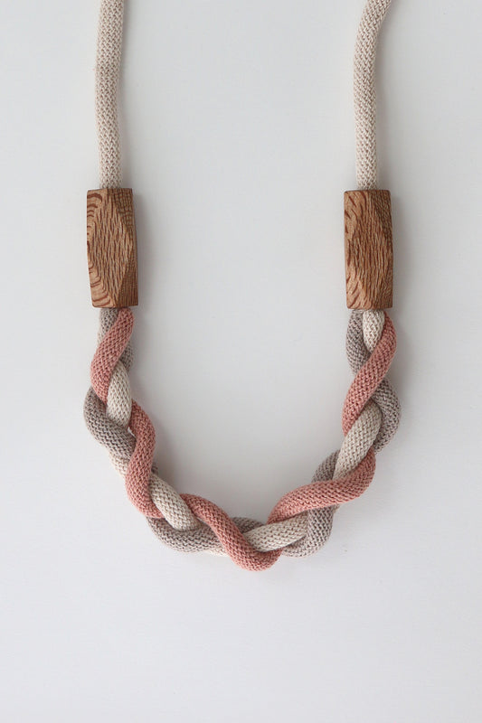 Twisted Rope Necklace - Pink