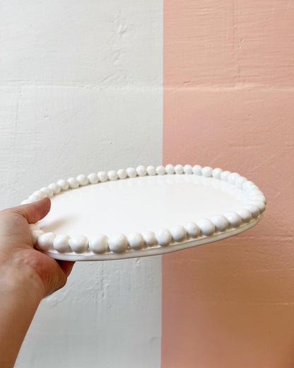 Ceramic Pom Pom Platter - White