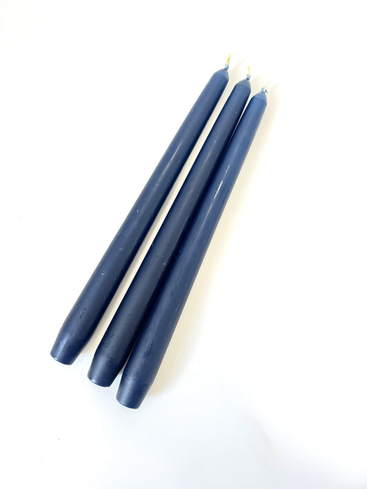 Navy Blue Venetian Tapered Candle - 250mm