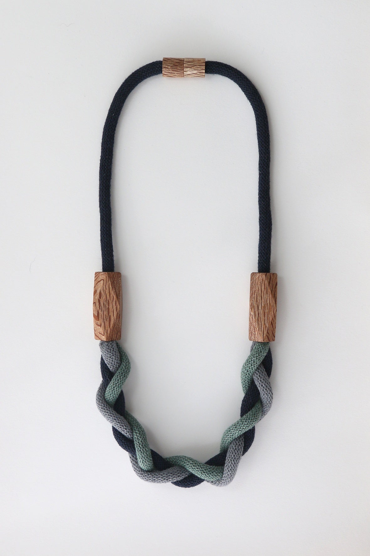 Twisted Rope Necklace - Navy