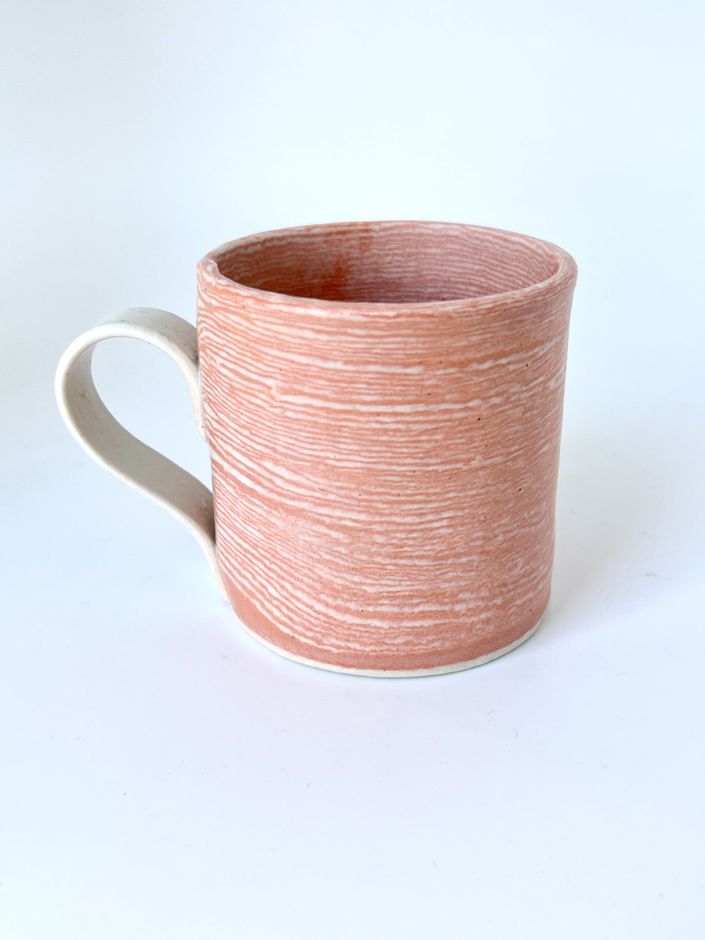Ceramic Nerikomi Mug - Large - Orange (Thin Stripes)