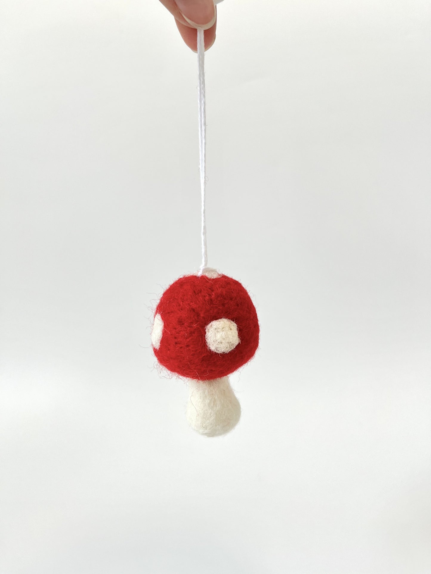 Felted Christmas Mushroom Ornament - Red