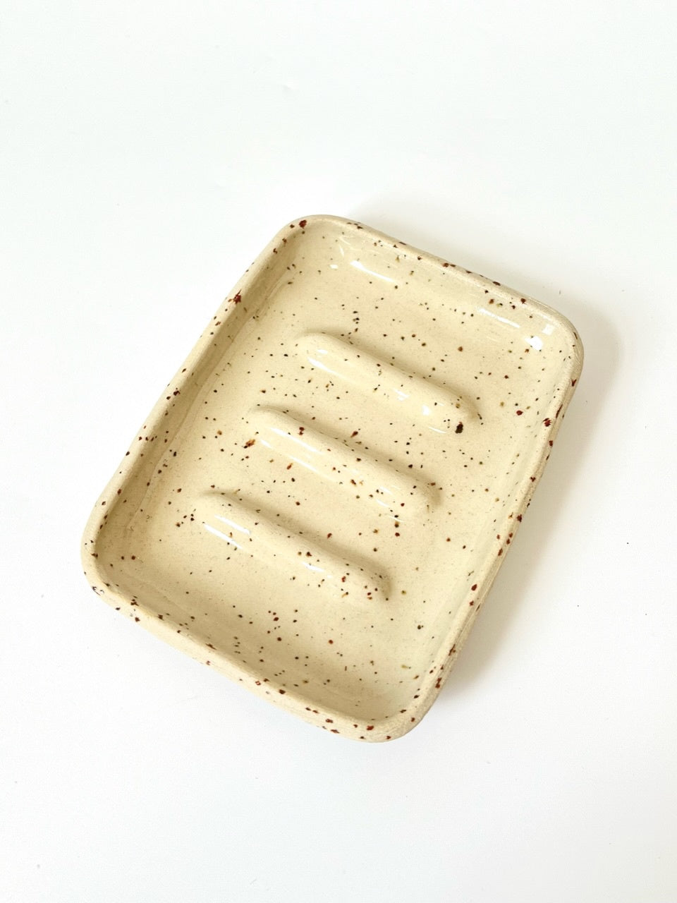 Ceramic Soap Dish - Plain with Speckle