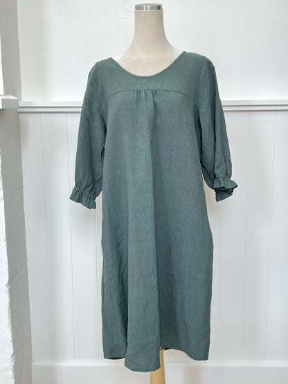 "Phoebe" Dress - Greenstone Linen