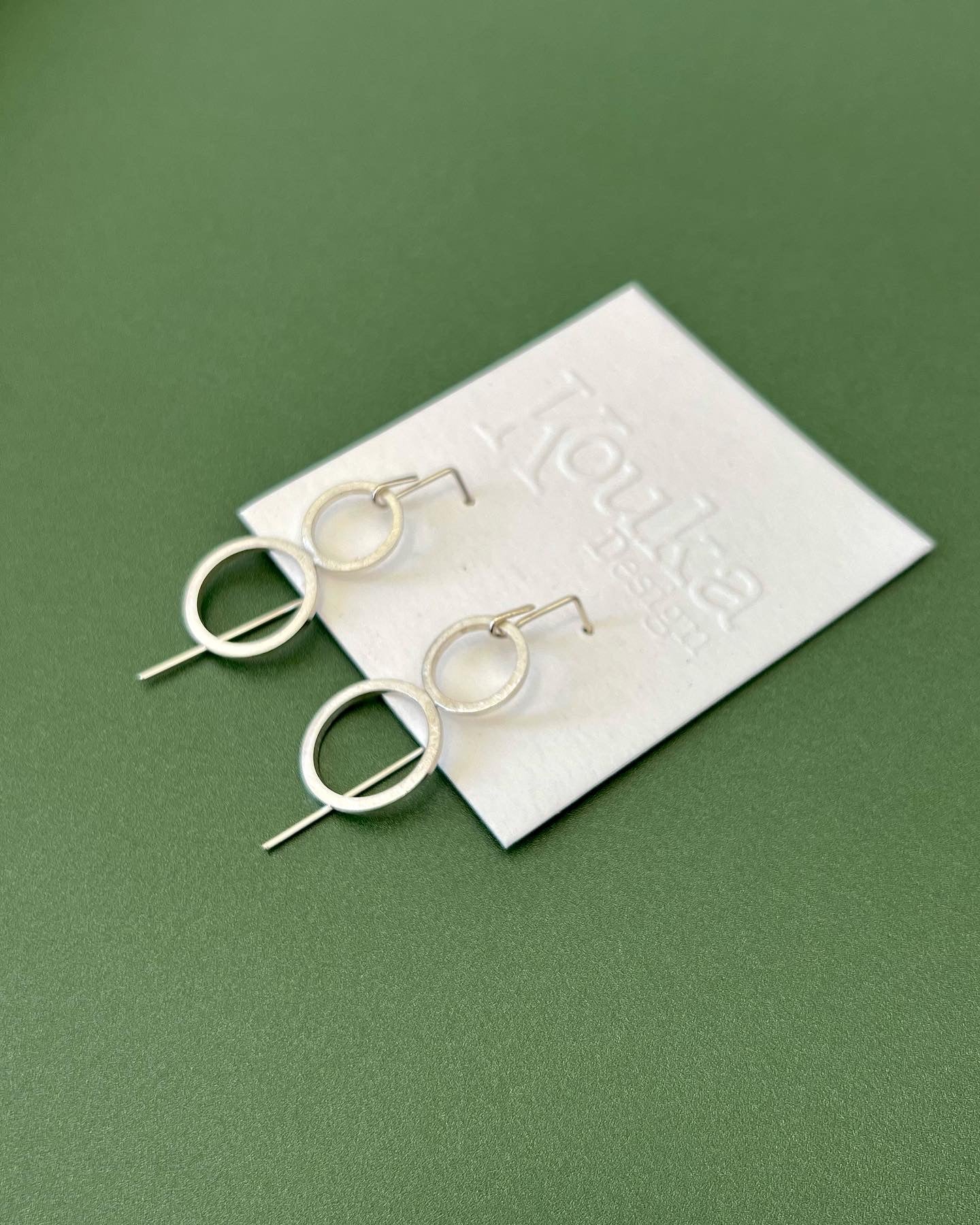 Silver Double Circle Earrings (#170)